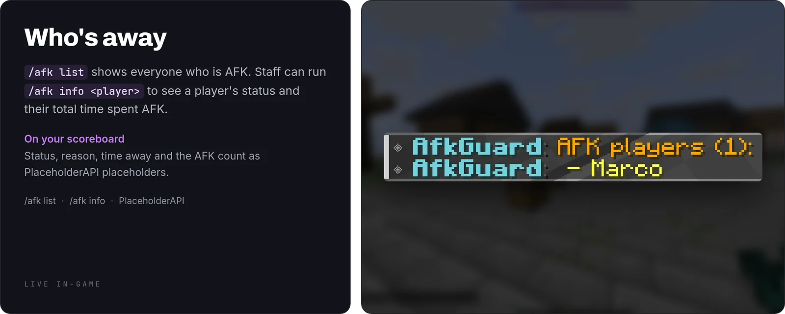 AfkGuard: lista