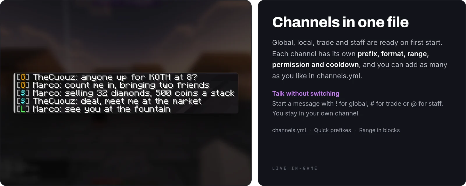 ChattyChannels: canales